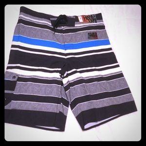Striped Hang Ten board shorts